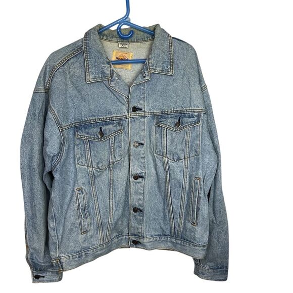 Hard Rock Cafe Other - Vintage Hard Rock Cafe Orlando Unisex XL Blue Denim Bomber Jacket Music Flawed
